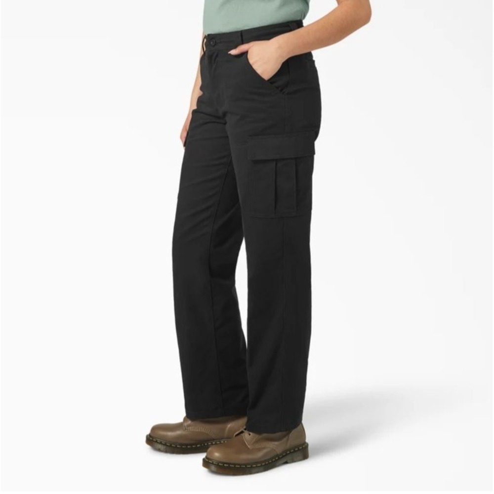 Dickies For Women Relaxed Fit Straight Leg Cargo Utility Pants Women's 16R Black